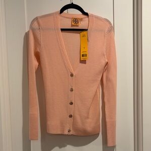 Tory Burch Light Pink Button-Up Cardigan